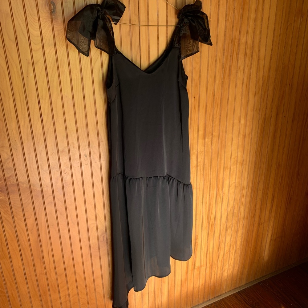 Topshop organza tie sleeveless midi dress
